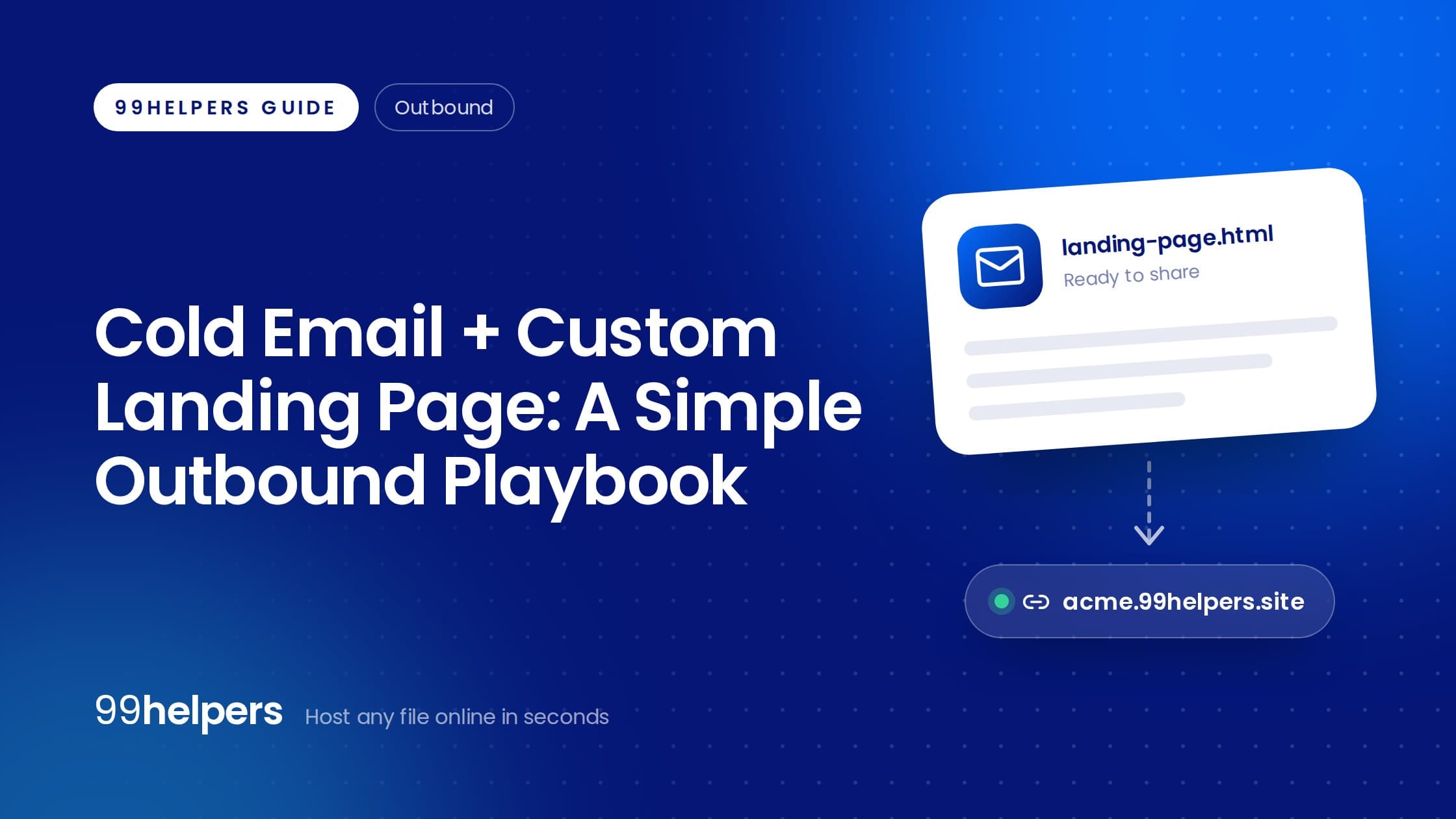 Cold Email + Custom Landing Page: A Simple Outbound Playbook