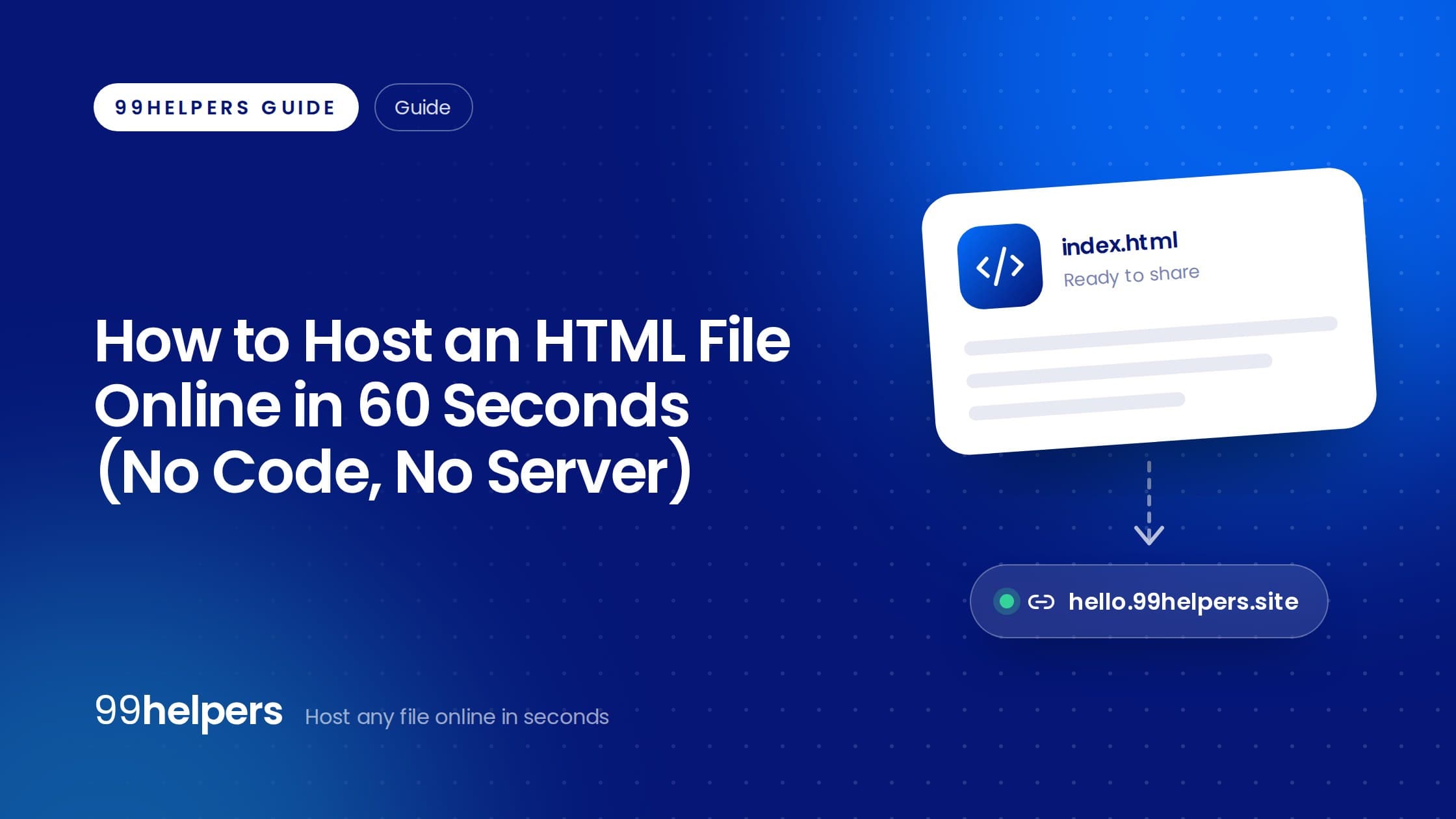 How to Host an HTML File Online in 60 Seconds (No Code, No Server)
