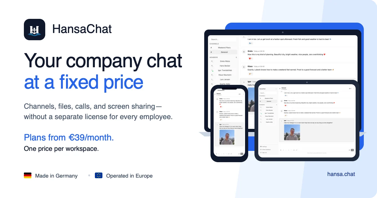 HansaChat — EU-based company chat