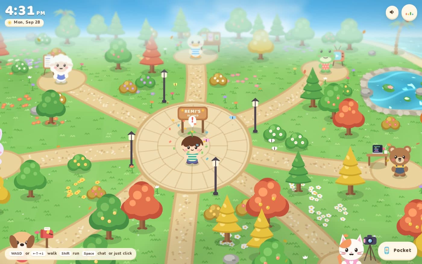 Remi's Island cozy bio page template — full preview